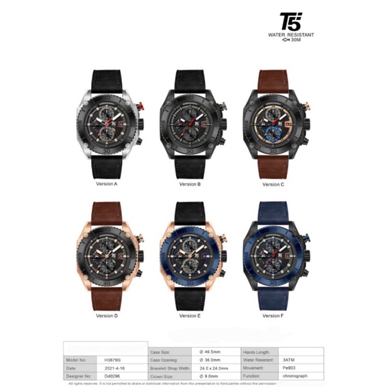 Jam Tangan Pria T5 H 3879G ORIGINAL ✅
