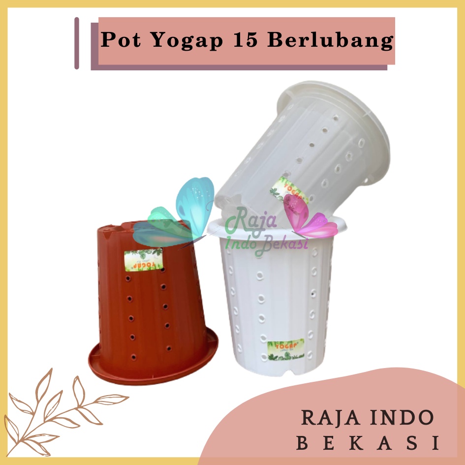 Pot Yogap 10 13 15 17 18 19 20 25 Putih Bening Transparan Merah Bata Merah Coklat Terracota Terracotta Berlubang POT BUNGA YOGAP YPT 15 BERLUBANG BENING / TRANSPARAN PUTIH &amp; MERAH BATA | POT TANAMAN HIAS