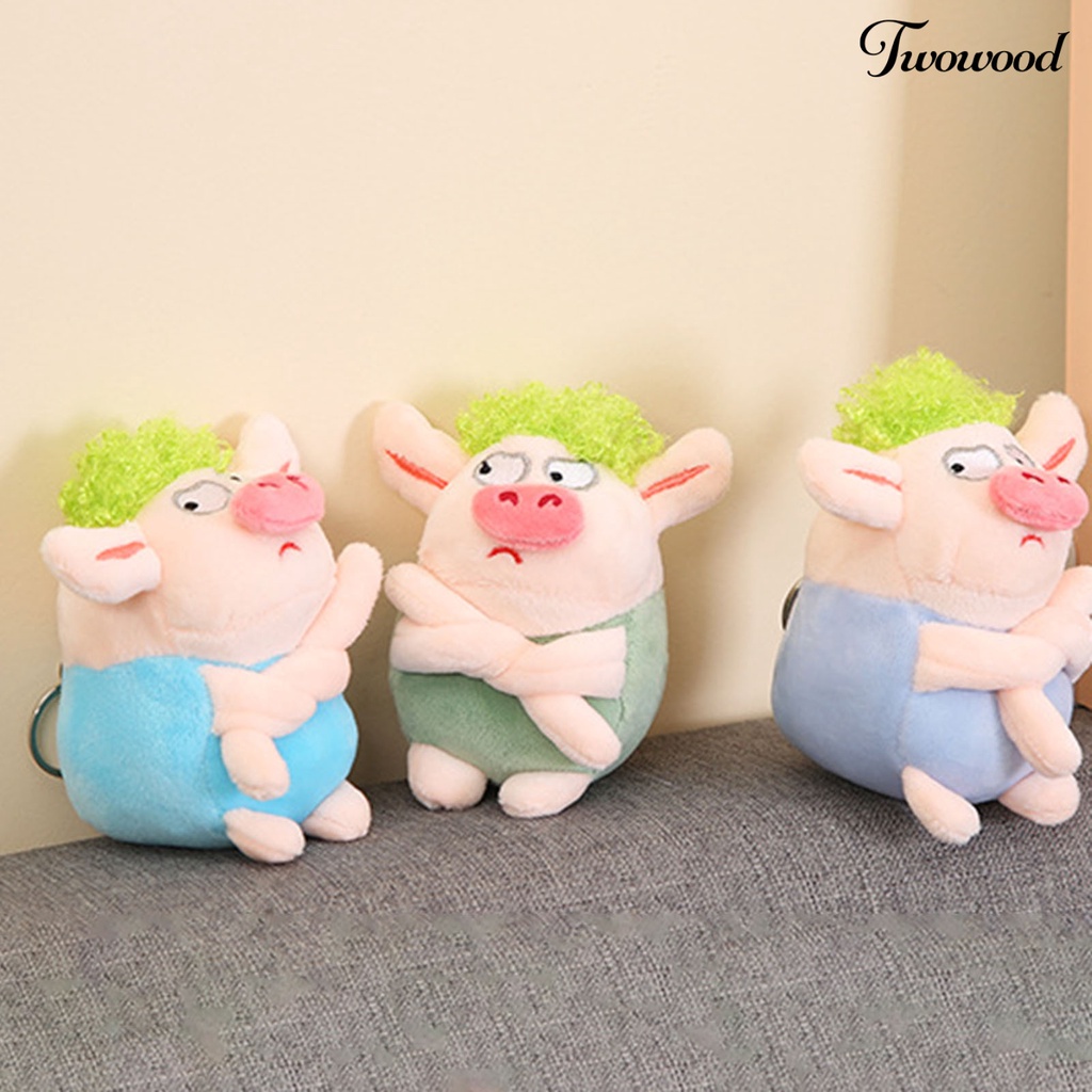 Twowood Gantungan Kunci Boneka Babi Bahan Plush Untuk Hadiah Ulang Tahun