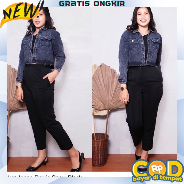 Jaket Wanita Korea Import Cwe Distro Cewek Jins Jaket Jeans Mutiara Kode L 938 - Jaket Jeans Crop Ko