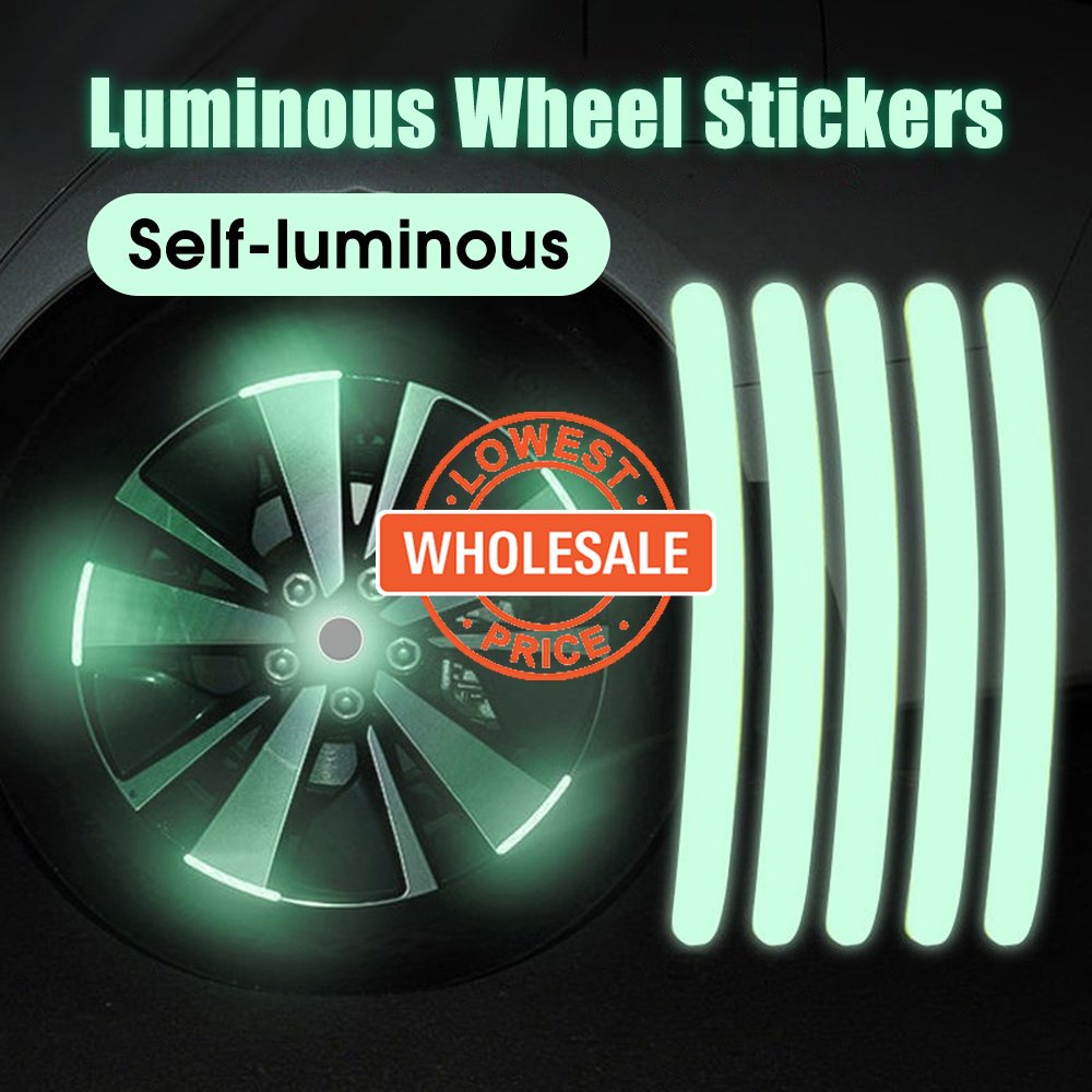 20pcs Stiker Strip Reflektif Glow In The Dark Untuk Dekorasi Velg Mobil / Motor