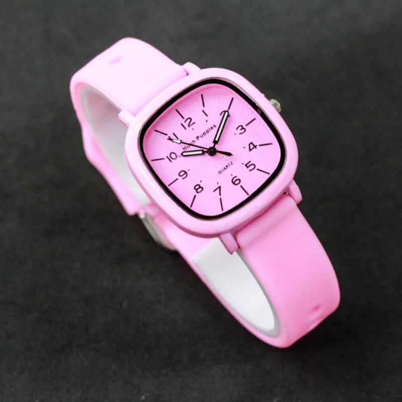 JAM TANGAN WANITA CEWEK HUSH PUPPIES SEGI OVAL SILICONE FASHION WATCH