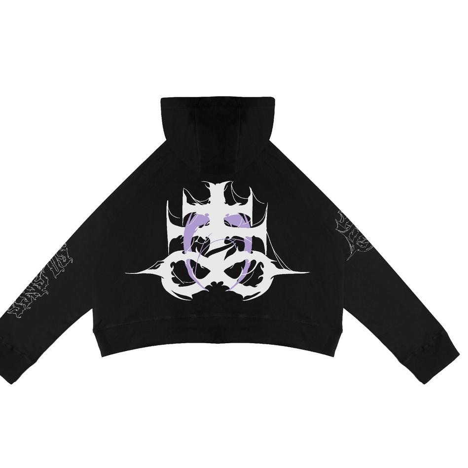 Harga Spesial GRDT Silence Hoodie Oversize Crop Top Black