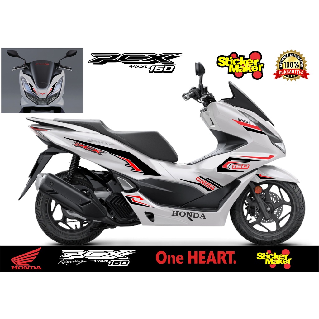 stiker pcx 160 sticker cutting body honda pcx 160 new putih #003