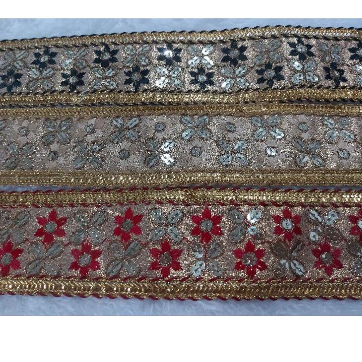 PMR.18Oc22ᴶ ◦ renda india kain bordir bunga sequin