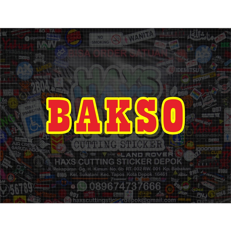 Cutting Sticker Bakso Panjang 45 Cm Untuk Kaca Gerobak