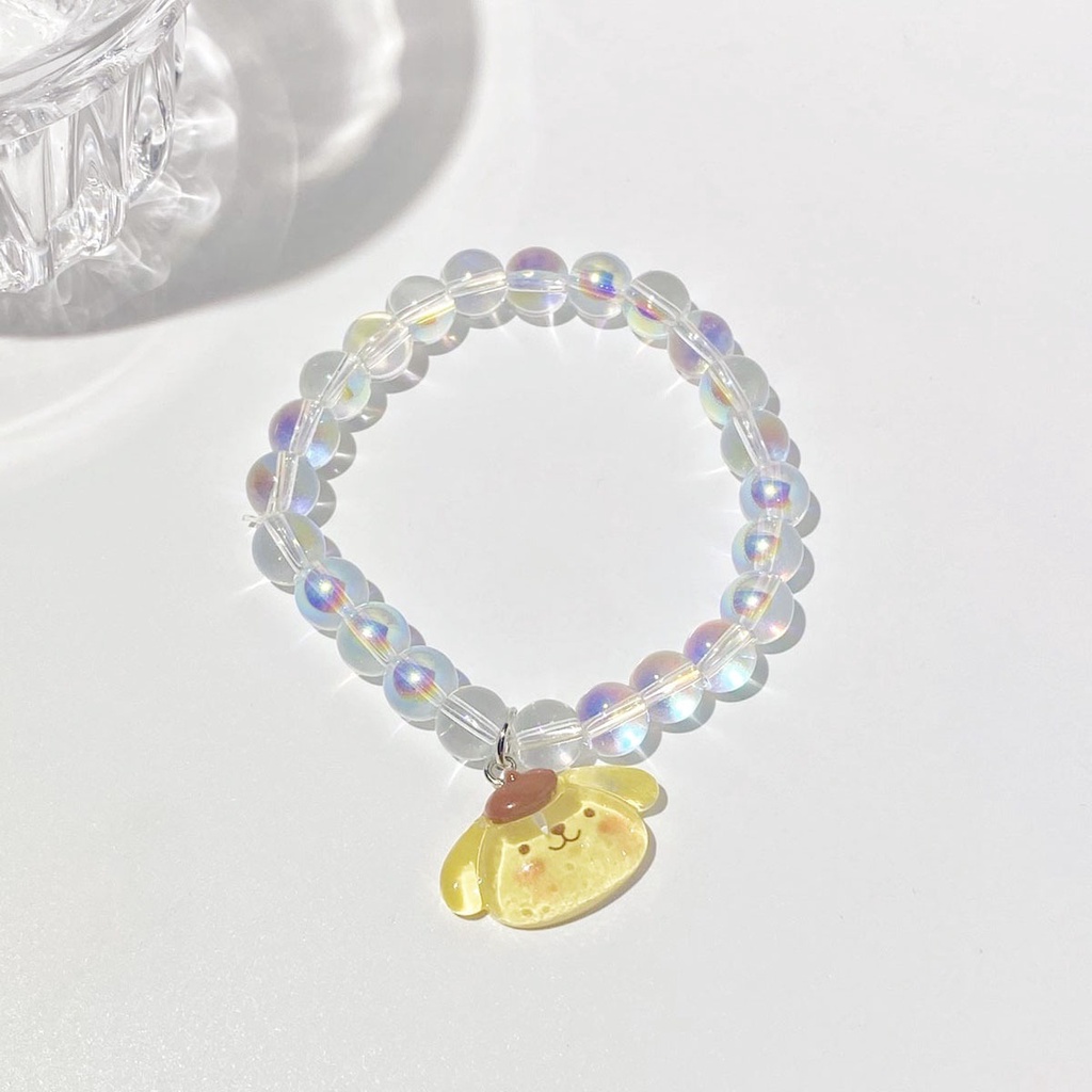 Gelang Manikmanik Resin Dengan Liontin Kartun Anjingberuang Warnawarni Untuk Wanita
