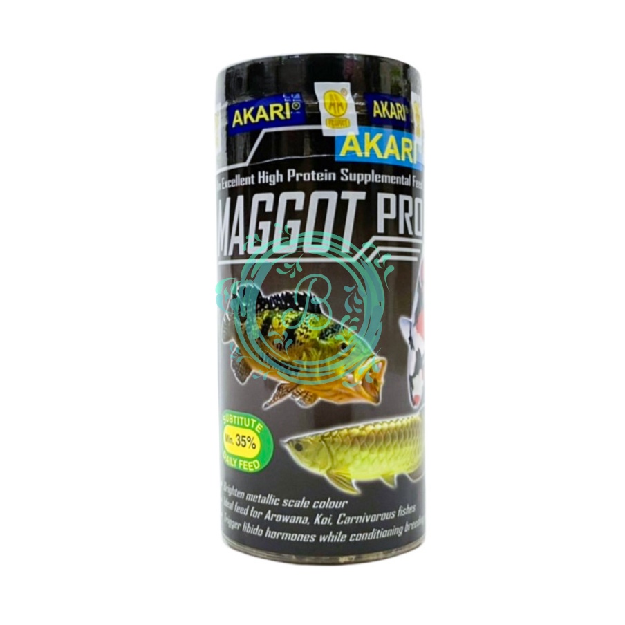 Akari Maggot Pro 40gr 40 Gram 40 g Pakan Ikan Arwana Koi Louhan Predator Kelabang