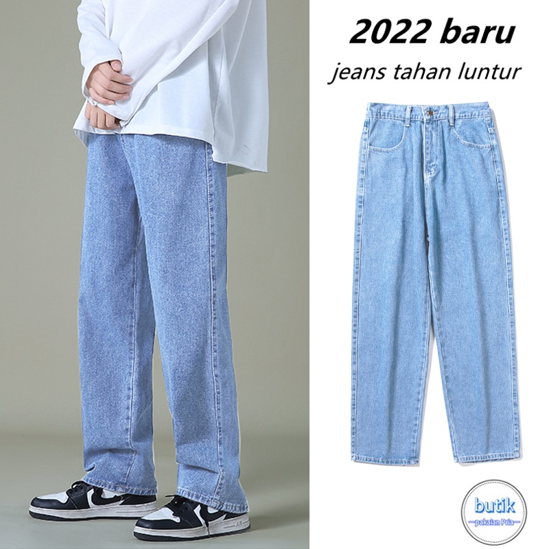 Celana jeans pria murah korean style loose pant celana jeans panjang pria