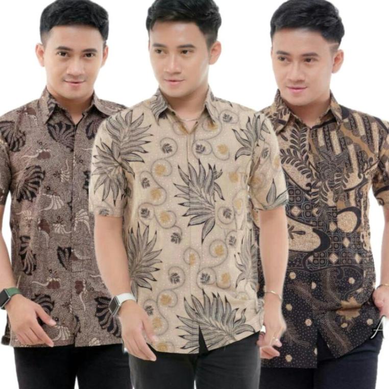 "MGA.18Oc22o" Batik  Cowok Hem zahira 002 Lengan Pendek