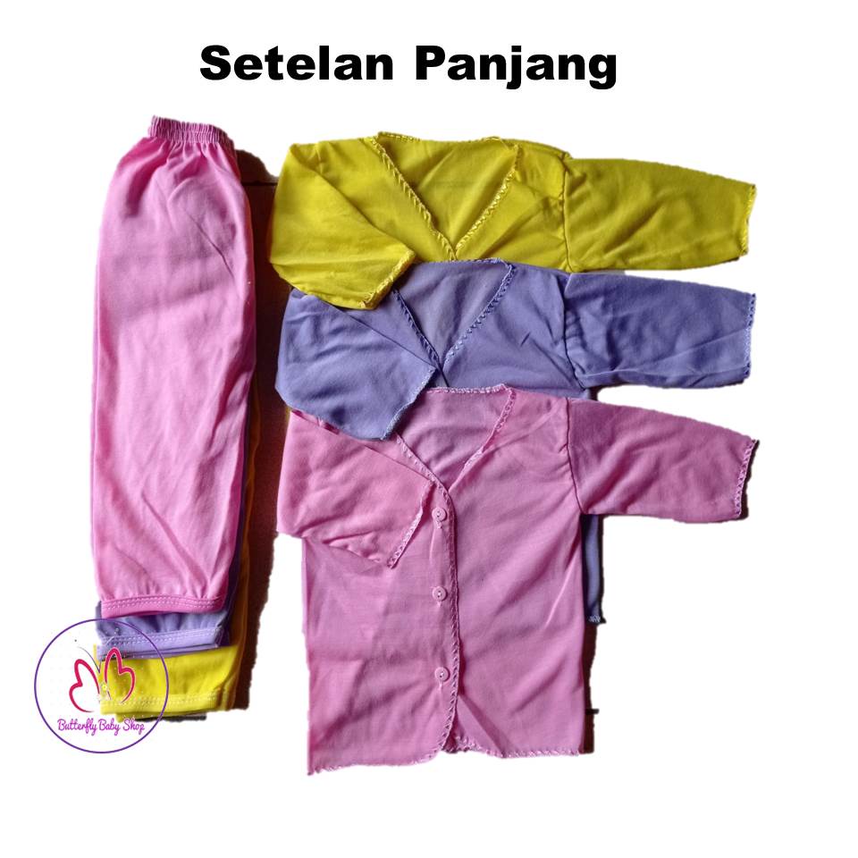 Baju Bayi Setelan Polos Variasi Beruang Kutung/Pendek/Panjang