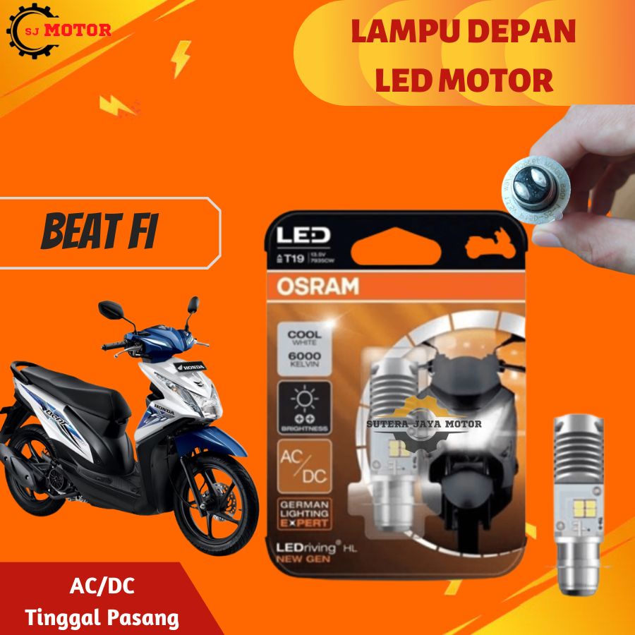 LAMPU DEPAN LED MOTOR HONDA BEAT FI OSRAM LAMPU UTAMA BEAT AC/DC