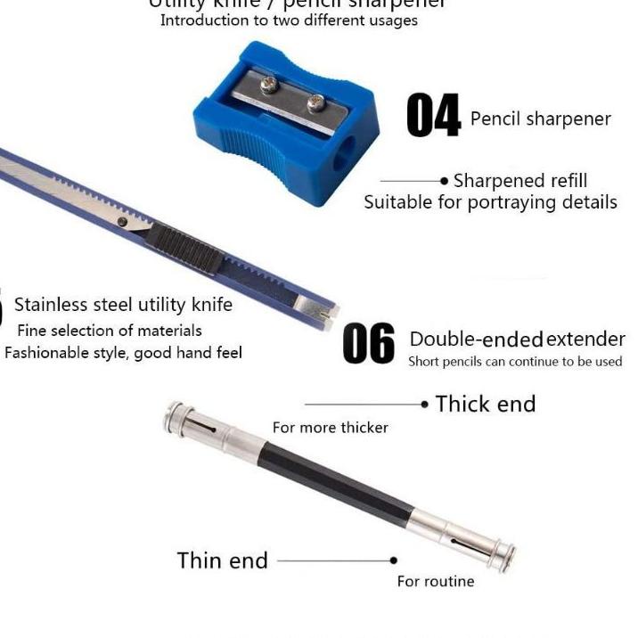 

オ NYONI Sketch drawing pencil / pensil grafit charcoal arang 29 pcs set tin case Hot Sale