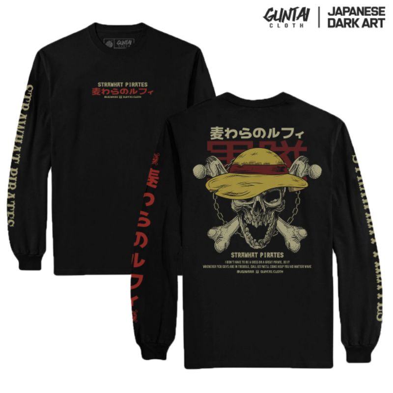 kaos lengan panjang | anime strawhat pirates | guntai cloth | original