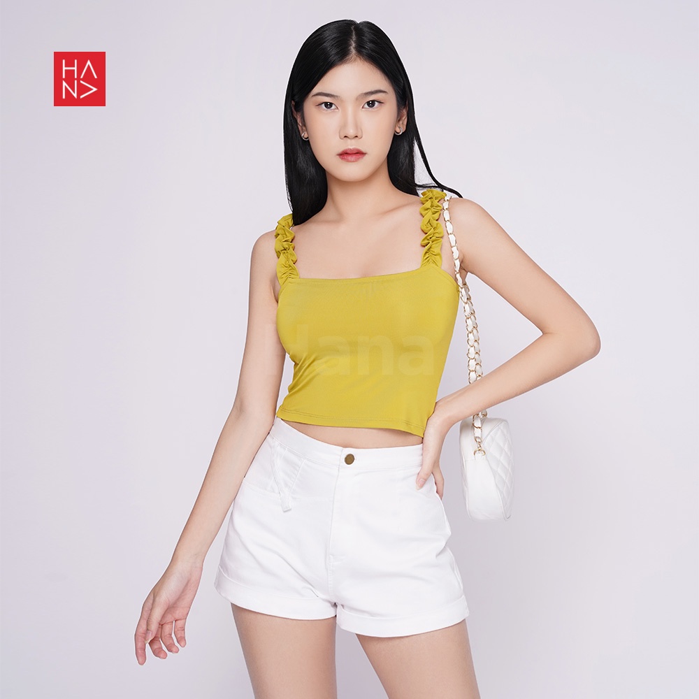 HanaFashion JKT - Talita Ruffle Tank Top Crop top Polos Wanita - TT056