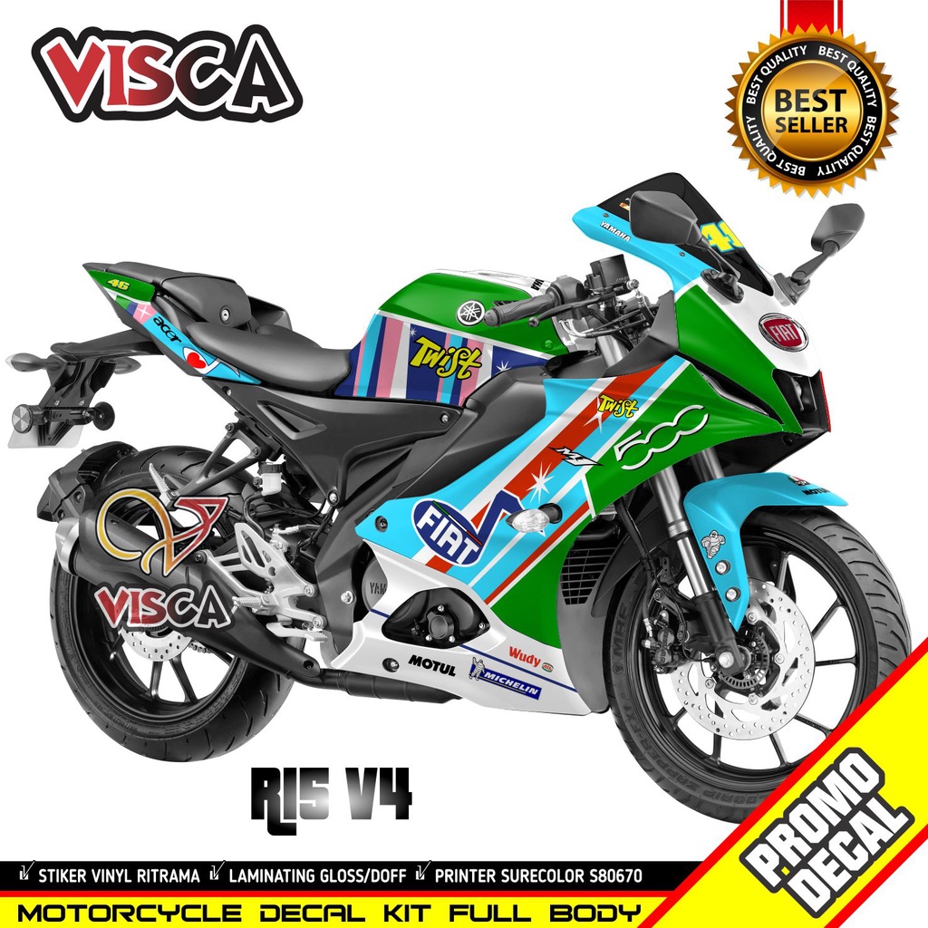Stiker r15 v4 Decal R15 V4 Stiker Full Body R15 V4 Striping R15 V4 decal r15 v4 full body Fiat Assen