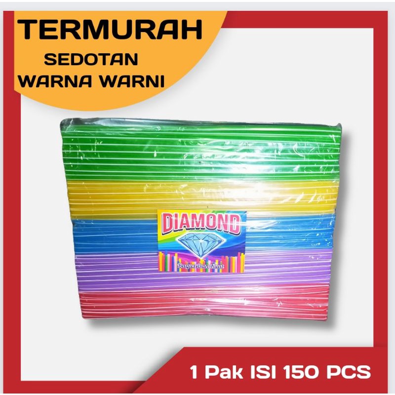 Jual TERMURAH SEDOTAN WARNA WARNI ISI 150 PCS | Shopee Indonesia