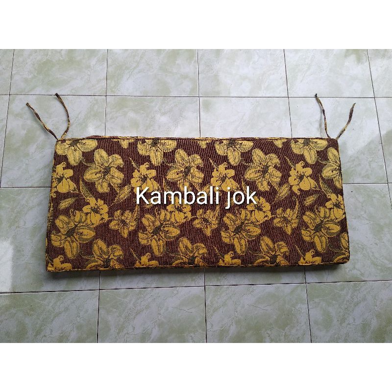 SARUNG+ISI BUSA jok bantalan dudukan kursi KAIN COKLAT TUA MOTIF BUNGA,,formasi 2 dudukan tebal 5cm,