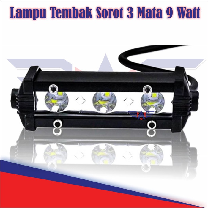 Lampu Tembak Sorot 3 Mata 9 Watt
