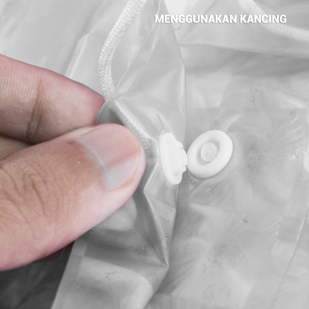 Jas Hujan Dewasa Wanita Korea Fashionable Anti Air Motif Kotak Transparant -520