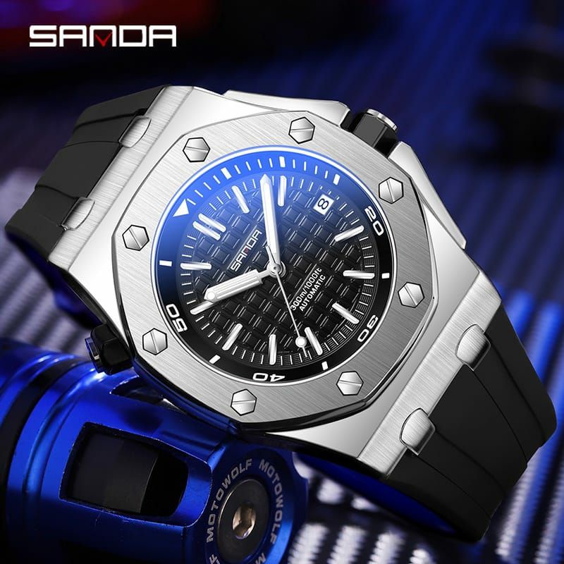 VIRAL SANDA 7032 Jam Tangan Pria Analog Chronograph Tali Silicone Luminous Display