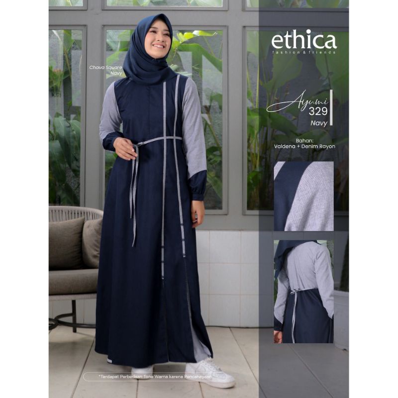 gamis terbaru ethica ayumi 329 navy