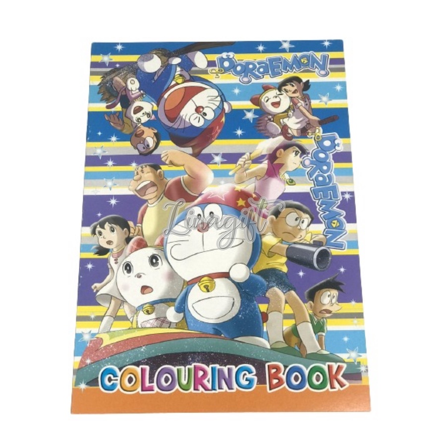 ( 1 Buku - 8 Lembar ) OBRAL TERMURAH BUKU MEWARNAI / COLORING BOOK A4 DORAEMON PRINCESS NARUTO WINNIE THE POOH / ALICE IN WONDERLAND / TRANSFORMER