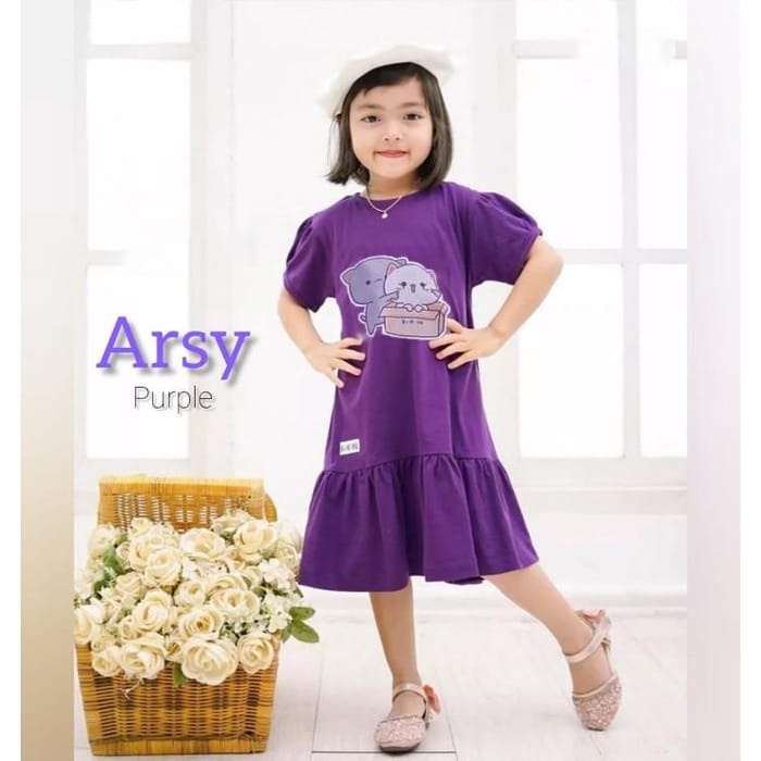 Arsy Kids Baju Anak Perempuan Usia 7-8 Tahun Fashion Anak Perempuan Bahan Combed 24s