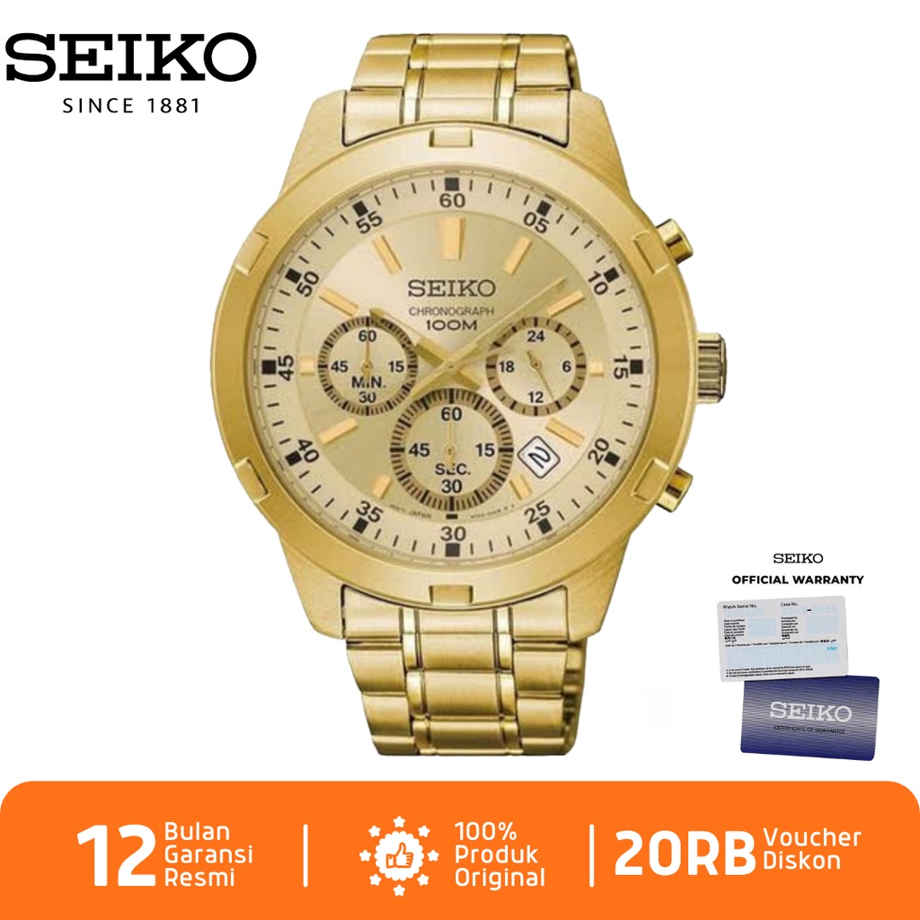 Seiko Pria SKS526 Jam Tangan Pria Seiko Chronograph SKS526P1 Quartz Stainless Steel Strap