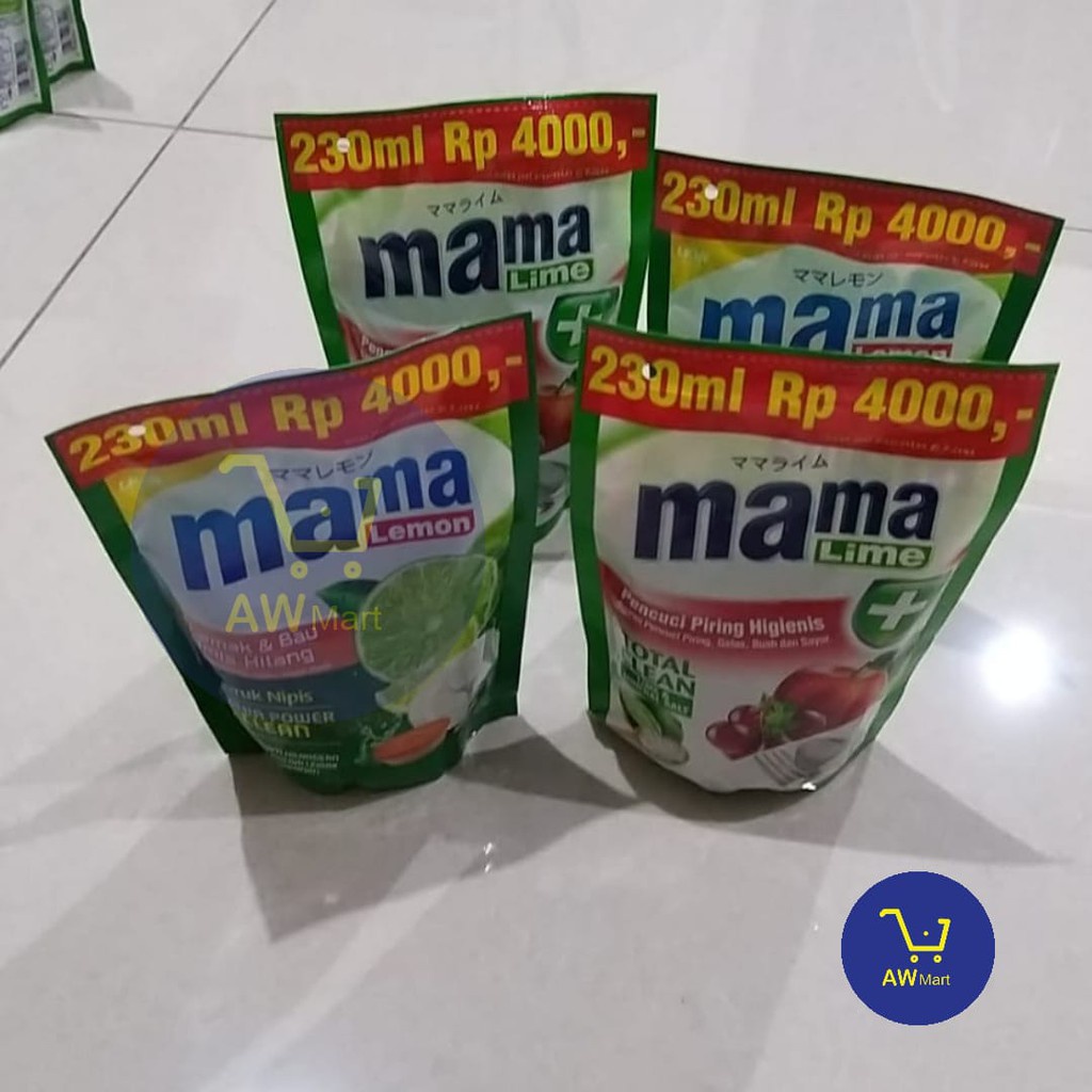 Mama Lemon/Mama Pouch Rp4000 Sabun Cuci Piring 230ml REFILL (DARI PABRIK LANGSUNG) - Rp 4000