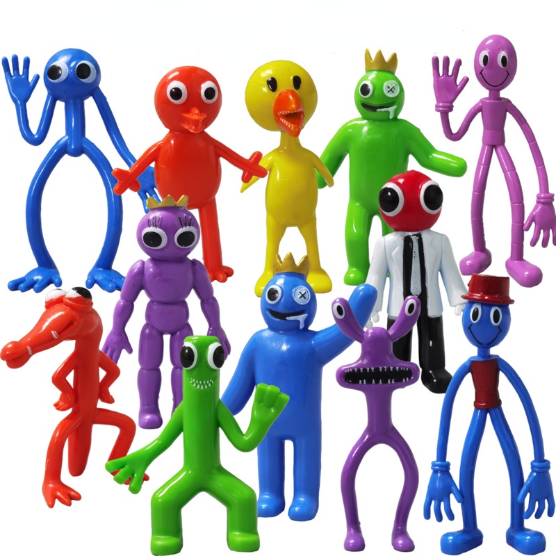 Mainan Action Figure Kawai Rainbow Friends Blue Monster Bahan pvc Untuk Dekorasi Mobil