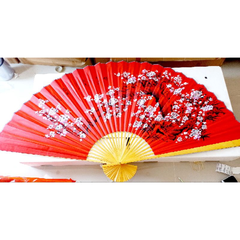 Dekorasi Kipas Lukisan Cina XL / Chinese Painting Fan Decoration / Pajangan Lukisan Jepang Jumbo