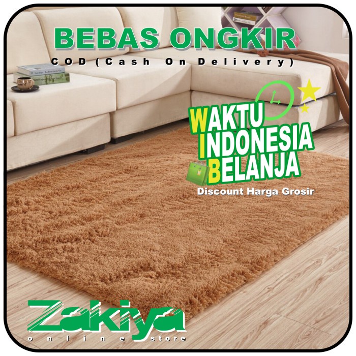 KARPET BULU karpet bulu rasfur kecil uk 100x150x2,5 cm - Abu-abu premium jumbo anti slip kamar tidur