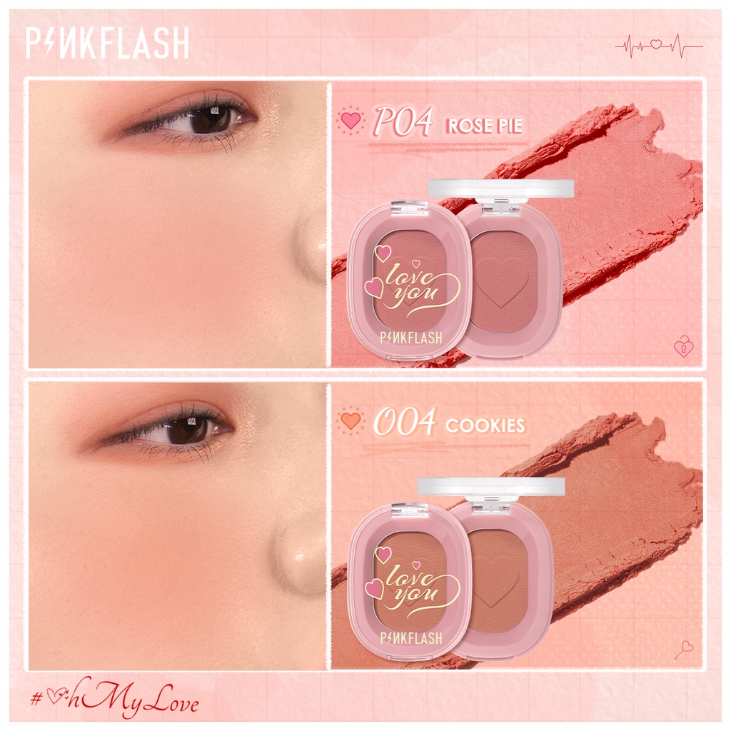 PINKFLASH OhMyHoney Make Up Blusher On Cheek Lit Pressed Blush Soft Powder Naturally Pigmented 11 Colors