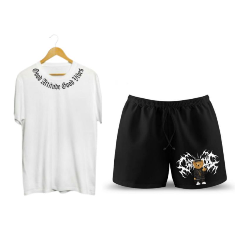 SETELAN KAOS DAN BOXER  DISTRO PRIA WANITA PREMIUM