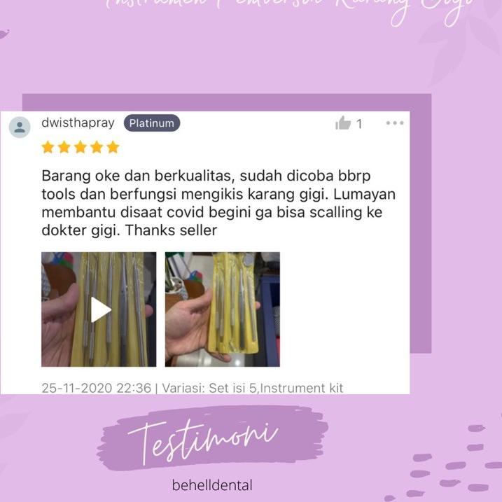 [290] 6Pics SET ALAT PEMBERSIH KARANG GIGI PLAK NODA - Instrument Dental Penghilang Kikir Tartar Gig