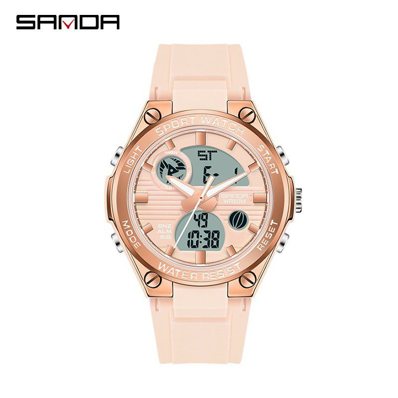 NEW ARRIVAL!! SANDA 6067 Jam Tangan Wanita Digital Analog Dual Time Shockproof Anti Air