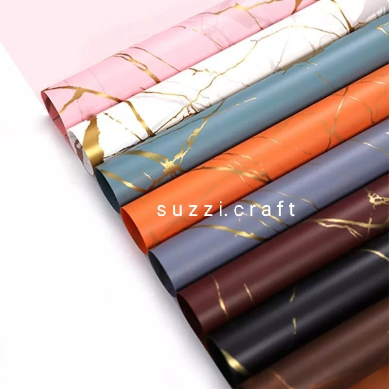 GROSIR kertas buket chellopane marble wrapping paper flowers