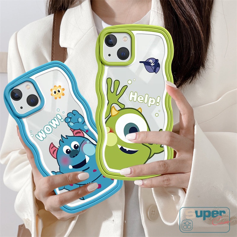 Untuk Oppo A17 A57 A15 A78 A95 A17K A16 A12 A55 Reno 8T A3s A16K A96 A9 A5 A1K A54 A74 A76 A15s A7 A5s A16E A53 A16s A52 A33 A72 A35 A32 Monster Kartun Lucu Lembut Bergelombang Edge Case