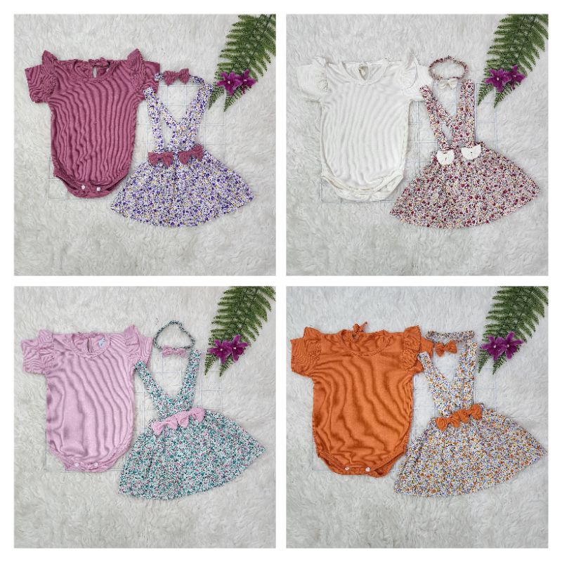 Baju bayi perempuan jumper+overall