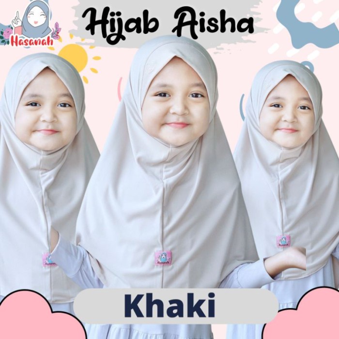 Jualan Jilbab Anak Aisha Hijab Syar'I Jersey Premium Original Hasanah Terlaris