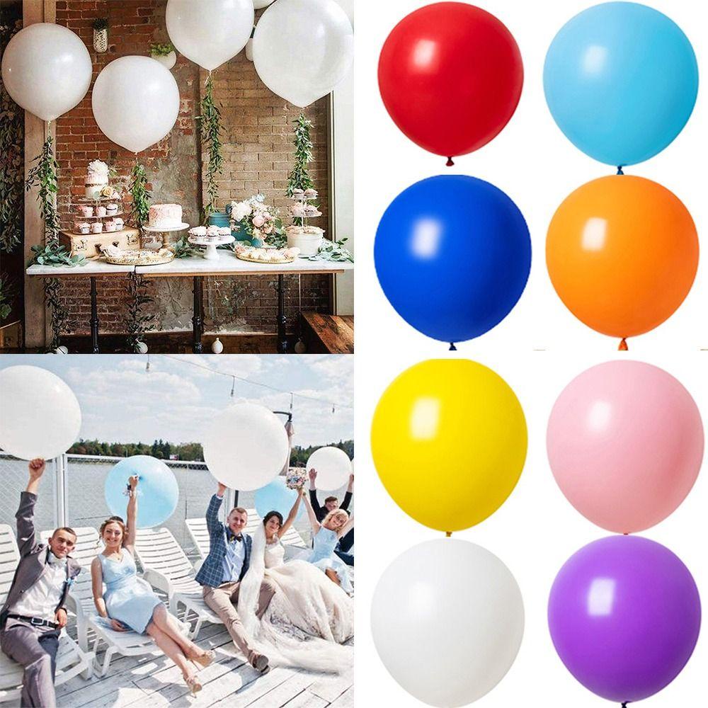 Solighter 10PCS Balon Putih Raksasa 18inch Pesta Pernikahan Ulang Tahun Dekorasi Baby Shower Bola Jumbo