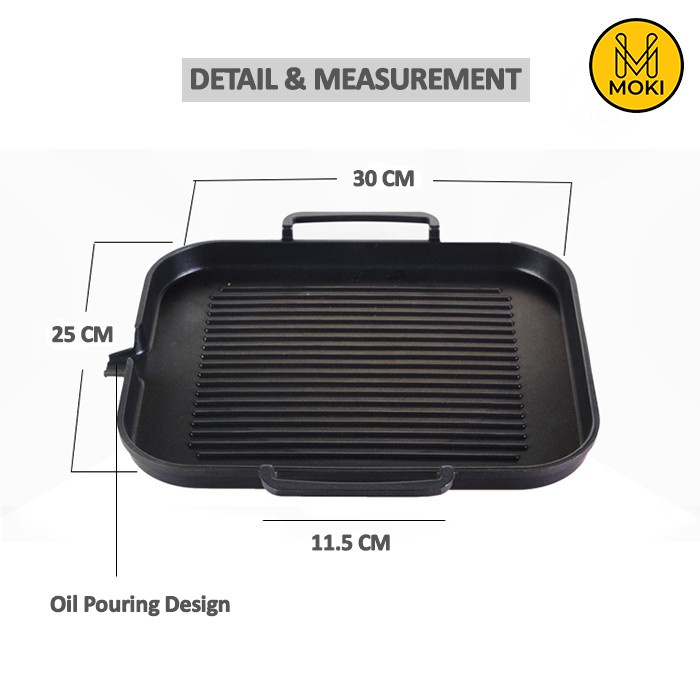MOKI Korean BBQ Induction Grill Yakiniku Pan / Alat Panggang Induksi - 100% ORI