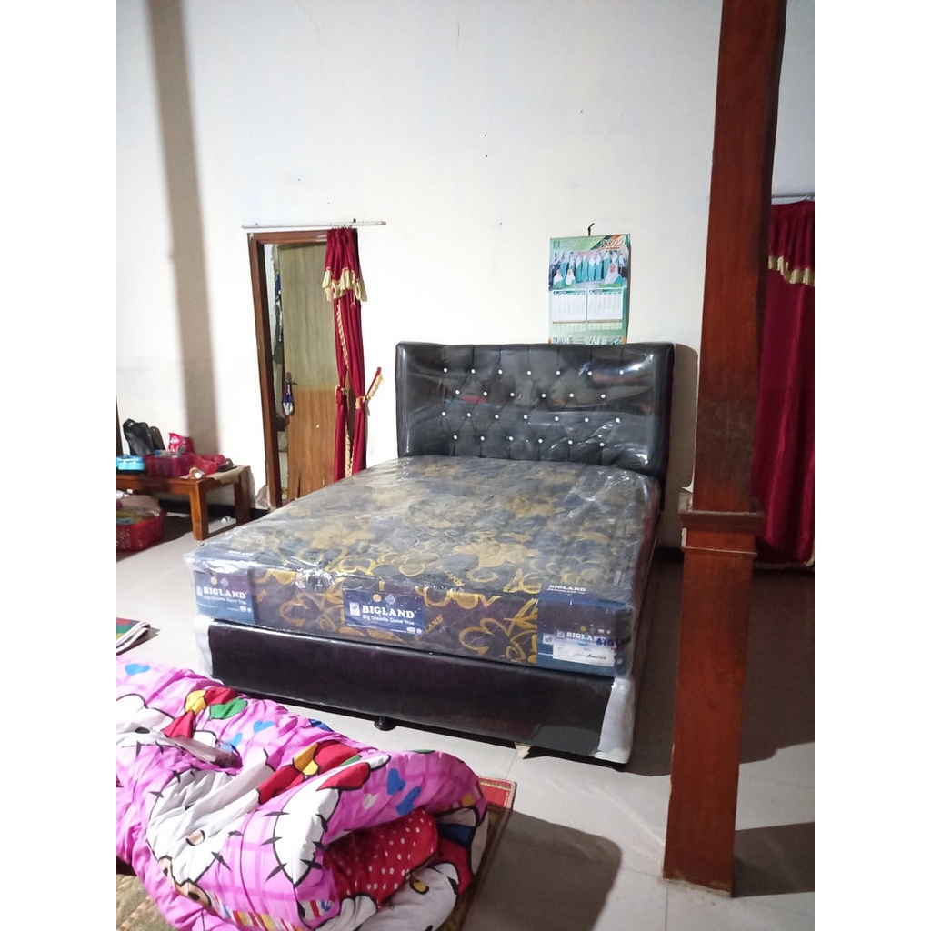 SPRINGBED FULL SET BIGLAND SANDARAN SOFA LENGKUNG