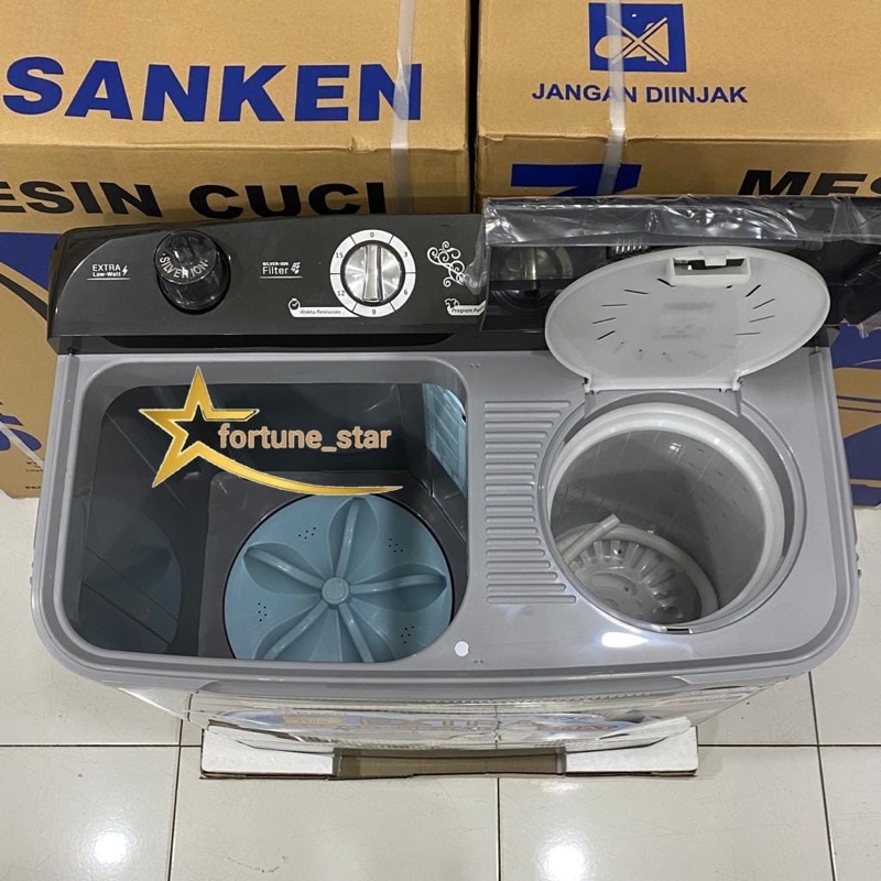 Mesin Cuci 2 Tabung Sanken 8Kg Tw-8827EGY