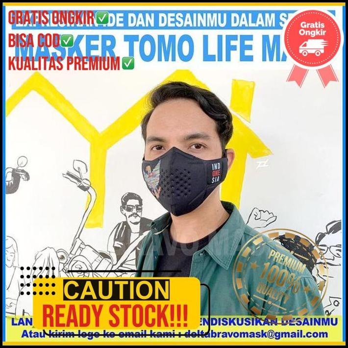 Masker Tomo Original Custom Logo Bisa Order Satuan Lifemask V3.5