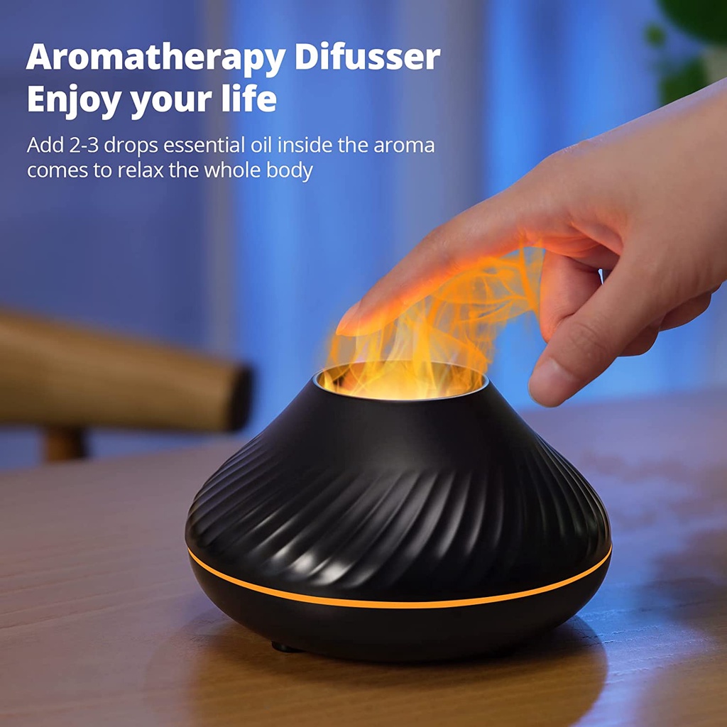 Reup Air Humidifierdiffuser Aroma Essential Oil 130ml USB Portable Dengan Lampu Malam Berwarna