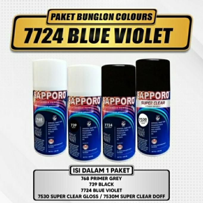 Paket Cat semprot Sapporo Bunglon Blue Violet / Pilok / Pylox