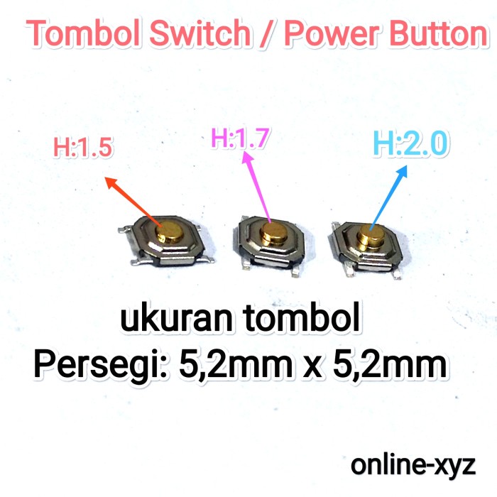tombol switch power on off button ASUS ACER LENOVO HP DELL AXIOO ZYREX Compaq Toshiba