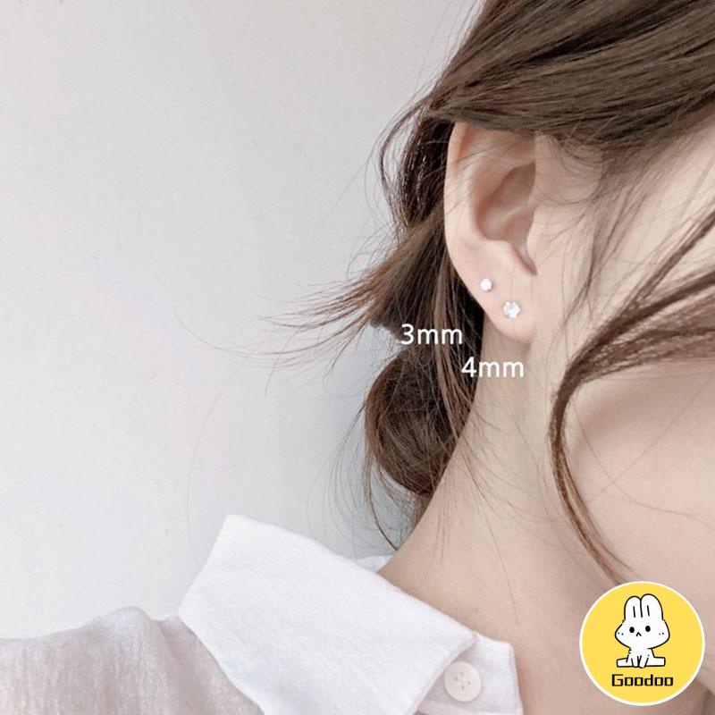 1PC Anting Tusuk Anti Karat Anti Alergi Zirkon Mini Stainless Steel Kualitas Tinggi Aksesoris Wanita -Doo